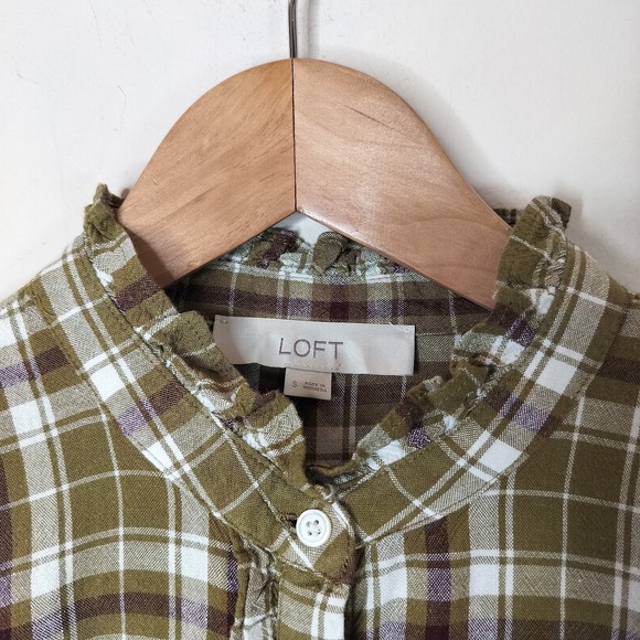 Ann Taylor LOFT Plaid Ruffled Shirt - Picture 5 of 10